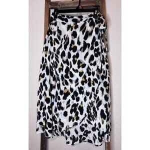 New Choice Abstract Animal Print Wrap Mini Skirt Size M